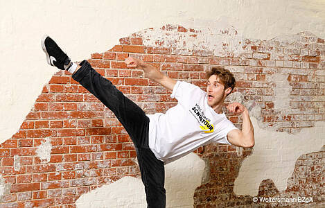 Parkour-Teamer bei der Voll-Power-Schultour: Severin Naujoks. Foto: Woltersmann/BZgA.